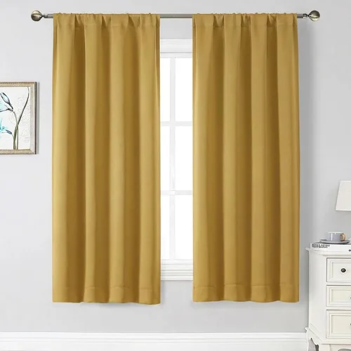 Miniatura 106 de Cortinas opacas para dormitorio, sala de estar, juego de 2 paneles de 54 pulgadas de largo, cortinas de oscurecimiento de habitación con aislamiento