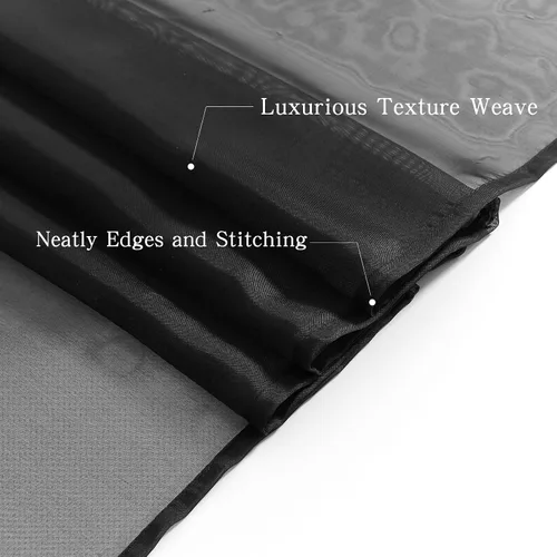Miniatura 4 de Luvyohmee Cenefas de bufanda negras para ventanas, cenefa transparente de 144 pulgadas, cenefas transparentes para ventanas, tela para drapear