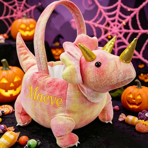 Miniatura 17 de Cesta personalizada para cacería de huevos de Pascua, cesta de unicornio de felpa con nombre impreso (cesta de unicornio con personalización)