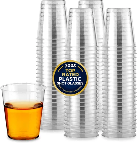 Miniatura 8 de Stock Your Home Vasos de chupito de 2 onzas – 250 mini vasos de chupito de plástico (2 onzas) vasos desechables transparentes para chupitos