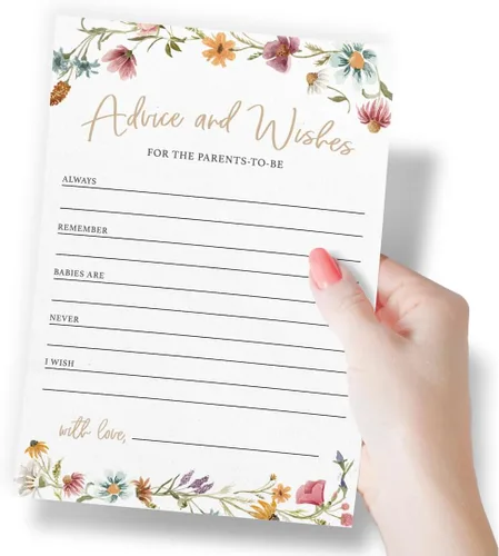 Miniatura 2 de Printed Party Consejos y deseos para los nuevos padres: tarjetas de consejos para baby shower, deseos para mamá y papá, revelación de género niño