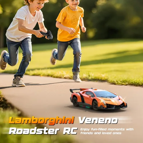 Miniatura 6 de Coche de Control Remoto Lamborghini Juguetes, Coche de Derrape RC con Licencia Oficial 15Km/h con Luz Inferior y Faros, Escala 1:24 2.4GHz, 2