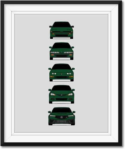 Miniatura 11 de Custom Car Posters Póster hecho a mano compatible con Acura Integra Evolution Generations e impresión de Acura Integra, multicolor, 8 x 10 pulgadas