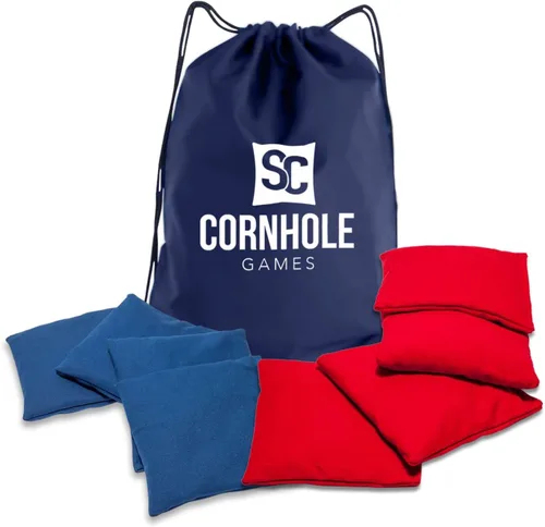 Bolsas de cornhole resistentes al clima (juego de 8) - Tamaño/peso profesional de regulación (16 oz) - Uso en tableros de cornhole profesionales o