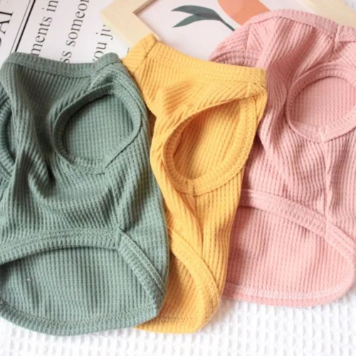 Miniatura 2 de Camisas de algodón para perros y gatos - Chalecos sin mangas suaves, transpirables y elásticos para perros pequeños y medianos