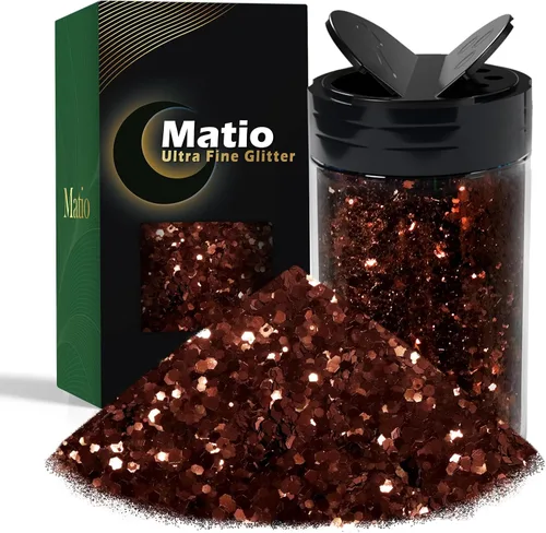 Miniatura 19 de Matio Purpurina gruesa de 7.8 onzas / 7.76 oz de color blanco luna, polvo de purpurina ultrafina, mezcla de copos de PET gruesos, lentejuelas