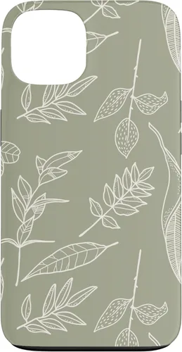 Miniatura 7 de Funda verde salvia para iPhone 13 Pro Max con diseño de hojas botánicas
