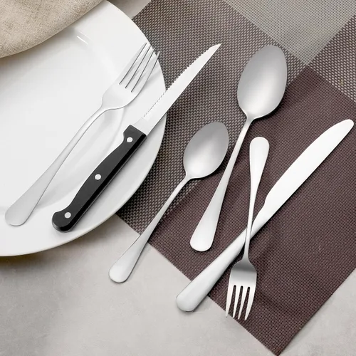 Miniatura 5 de Juego de 8 cucharaditas, cubiertos de cucharas de acero inoxidable de grado alimenticio, cucharas de té, cucharas de postre duraderas, cuchara