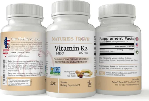 Miniatura 2 de Nature's Trove Suplemento de vitamina K2 MK7, 100mcg, 120 unidades, vegano