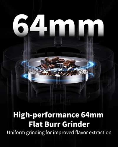 Miniatura 2 de SHARDOR Molinillo de café profesional de 64 mm con muelas con 100 ajustes de molienda y cámara totalmente metálica, molinillo de granos de café