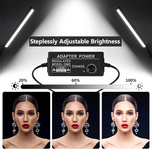 Miniatura 5 de Gepege - Kit de varita de luz LED para video, iluminación de fotografía con soporte de trípode ajustable, 9 filtros de color, paquete de 2 paquetes