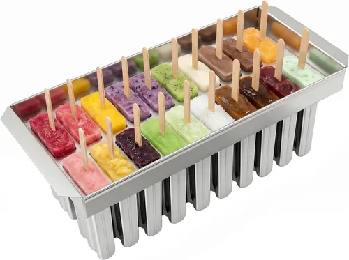 Juego de moldes para hacer paletas, 20/30 piezas, kit de moldes de paletas de hielo de acero inoxidable, soporte para palitos de helado de paletas