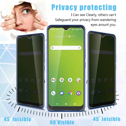 Miniatura 4 de [Paquete de 2 protectores de pantalla de privacidad AT&T Fusion 5G / AT&T Radiant Max 5G / Cricket Dream 5G / Cricket Innovate 5G (6.82 pulgadas)
