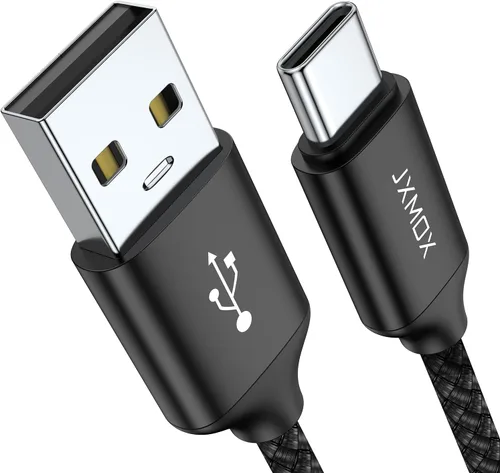 JXMOX Cable USB tipo C (paquete de 2 unidades de 6.6 pies), USB-A a USB C 3A, cable de carga rápida compatible con iPhone 15 16 Pro Max, Samsung