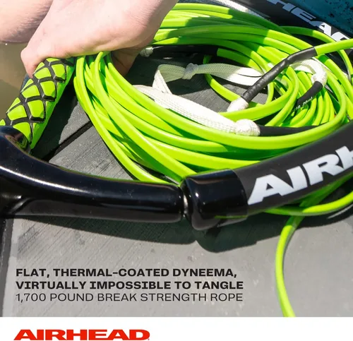 Miniatura 4 de Airhead Dyneema Wakeboard Rope and Handle, No Stretch Tow Rope with EVA Grip, Multi Section Water Ski Wakeboarding Line for Boat Towables, 1,700 lb