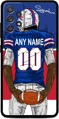 Miniatura 18 de Funda personalizada con nombre y número para Samsung Galaxy A16 A15 A14 5G A35 A25 A53 A03S A12 A42 A32 A02S A54 4G, diseño DIY de jugador de fútbol