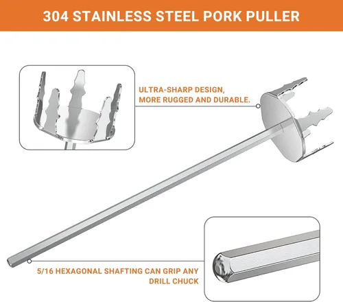 Miniatura 4 de Onlyfire - Extractor de cerdo de 3 pulgadas, triturador de carne de acero inoxidable ultraafilado mejorado utilizado con taladro manual estándar