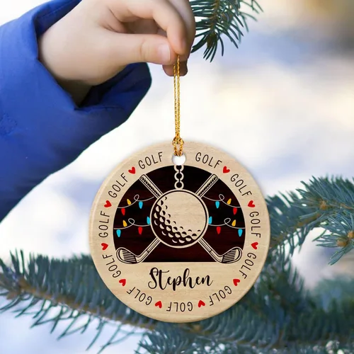 Miniatura 3 de Adorno de golf personalizado, adorno de árbol de Navidad de golfista, regalo de recuerdo, adorno de cerámica de Navidad para golfista, adorno