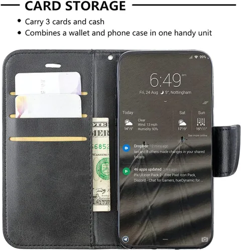 Miniatura 3 de jioeuinly Kalley Silver C - Funda compatible con Kalley Silver C Phone Case Cover Flip Stand Cover PU Leather YZW Wallet Case Case Black