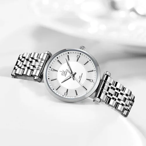 Miniatura 6 de SHENGKE SK Classic - Reloj de vestir para mujer, correa de acero inoxidable sólido