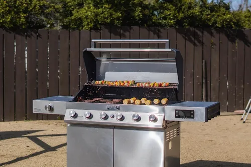 Miniatura 4 de Monument Grills Denali Series - Parrilla inteligente convertible de gas natural 6+1, 6 quemadores y 1 quemador lateral de acero inoxidable Denali