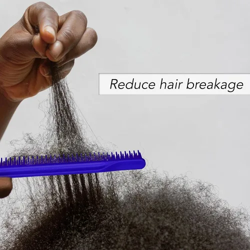 Miniatura 6 de Allegro Combs Peines de dientes anchos #70, peine de 3 filas de dientes anchos para cabello rizado, peine para cabello rizado, 2 piezas (azul rey)