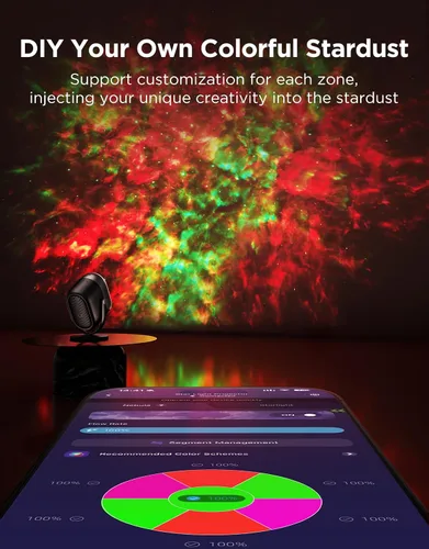 Miniatura 3 de Govee Luces de proyector de estrellas, efecto nebulosa colorida de 7 zonas, compatible con Matter, cobertura de 540 pies², luces de techo LED