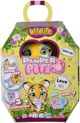 Miniatura 10 de Simba Pamper Petz - Gato para niños de 3 años en adelante, función de beber y mojar, juguete de conejo para jugar con sorpresa y pata mágica