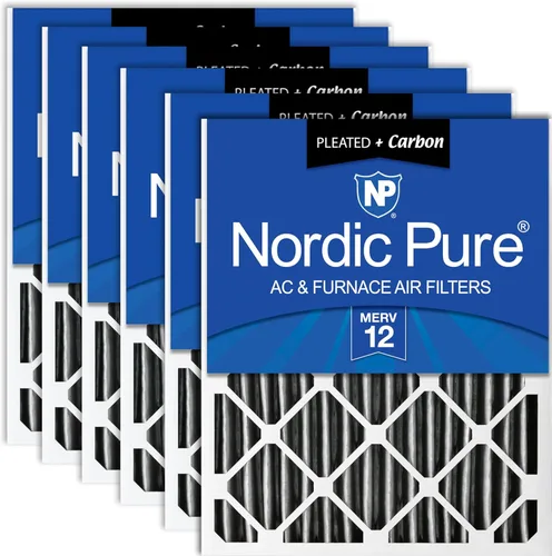 Miniatura 16 de Nordic Pure 12 x 24 x 4 (tamaño real: 11 1/2 x 23 3/8 x 3 5/8) de carbono puro plisado para reducción de olores Merv 8, filtro para horno, 1 paquete