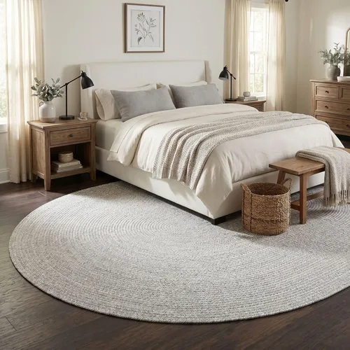 Miniatura 35 de Super Area Rugs Farmhouse - Alfombra trenzada de algodón reversible para cocina, gris y blanco, 4 x 6 pies, ovalada
