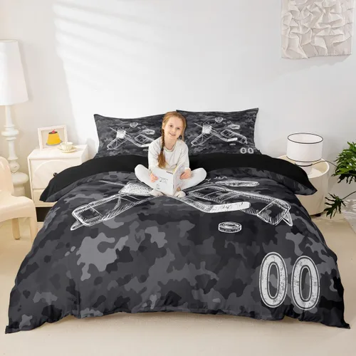 Miniatura 12 de Erosebridal Sports Duvet Cover Football Patchwork Bedding Sets, Geometric Ball Pattern Bed Cover Rugby Game Bed Set Twin