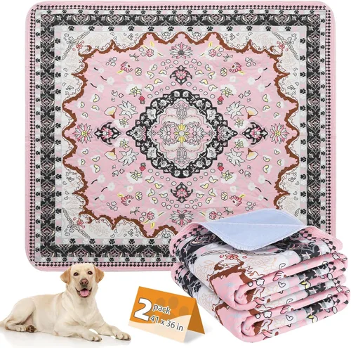 Miniatura 30 de KOOLTAIL Almohadillas lavables para orina de perros, paquete de 2 almohadillas de entrenamiento súper absorbentes reutilizables impermeables