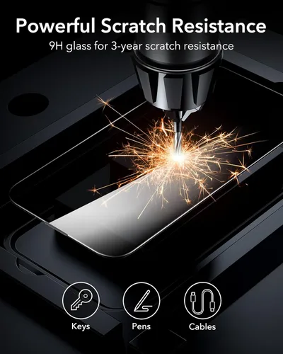 Miniatura 9 de ESR Paquete de 3 para iPhone 14 Pro Protector de Pantalla de Privacidad, Protector de Pantalla de Privacidad de Vidrio Templado Anti-espía