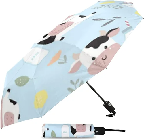Miniatura 2 de WSSBK - Sombrilla de ocho huesos, totalmente automática, con diseño de hojas de flores, sombrilla plegable y portátil