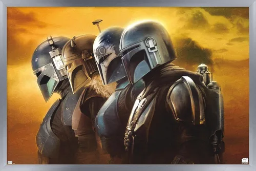 Miniatura 11 de Trends International Star Wars: The Mandalorian Season 3 - Póster de pared de cascos, 22.37 x 34.00 pulgadas, versión enmarcada en blanco