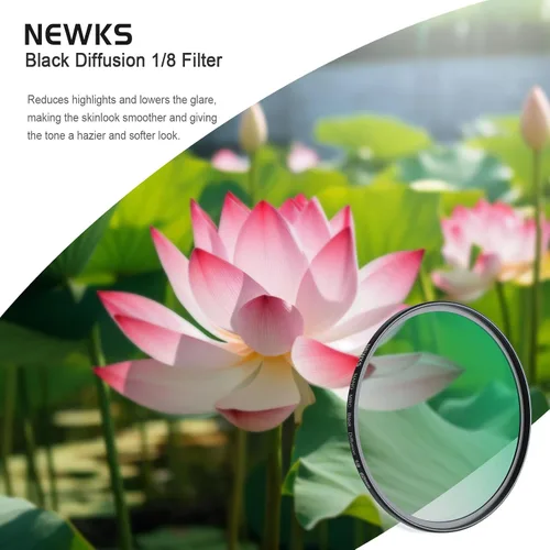 Miniatura 2 de NEWKS Filtro de difusión negra de 1/8 de 1/8, filtro de efecto cinematográfico de ensueño, ultra delgado, repelente al agua, resistente a