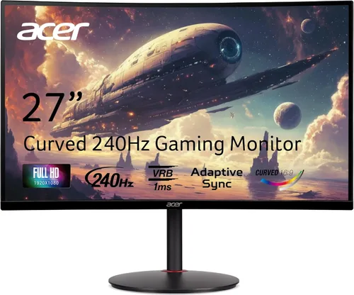 Acer Nitro XZ270 Xbmiipx 27" 1500R Curvo Full HD (1920 x 1080) VA Zero-Frame Monitor de Gaming con Sync Adaptativo, Frecuencia de Actualización de