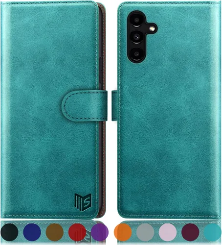 Miniatura 7 de SUANPOT Funda tipo cartera para Samsung Galaxy A54 5G con bloqueo RFID, tarjetero de crédito, funda protectora de piel sintética con tapa para Negro