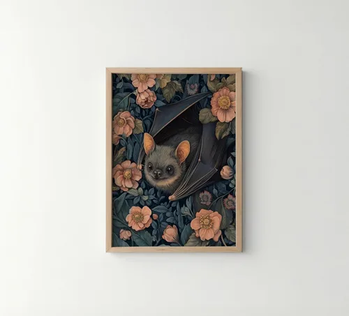 Miniatura 12 de Póster de Arte de Luna Llena, Estilo William Morris Retro de Mediados de Siglo Botánico Victoriano Academia Oscura Decoración Gótica Galería 10a