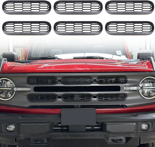sukemichi Insertos de parrilla de malla frontal para Ford Bronco Big Bend 2021, 2022, 2023, 2024, 2025, 2026, accesorios exteriores de 2 puertas, 4