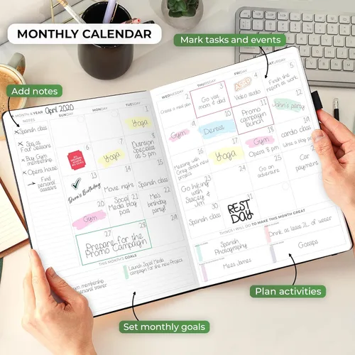 Miniatura 4 de Clever Fox Planificador PRO Schedule – Planificador de vida semanal y mensual sin fecha con franjas horarias, libro de citas y organizador diario