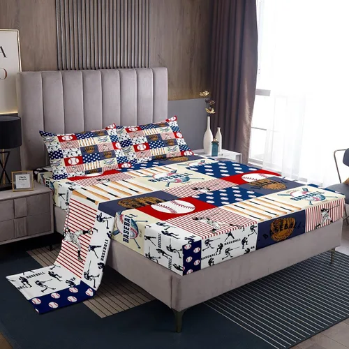 Miniatura 43 de Manfei Juego de sábanas de baloncesto para niños, tamaño individual, juego de ropa de cama temática deportiva para decoración de habitación de niños