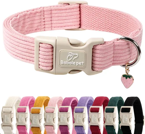 Miniatura 13 de Collar de perro de nailon de Babole Pet - Collares ajustables de cinturilla suave de nailon negro para perros pequeños, medianos y grandes, collar