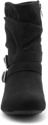 Miniatura 2 de Herstyle Lindell Botas de pantorrilla de tacón plano para mujer con cremallera lateral botines de tobillo