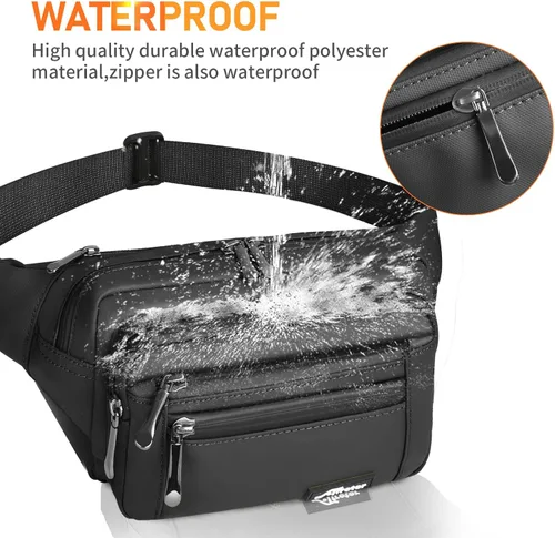 Miniatura 5 de Riñonera Bolsa de Cintura para Hombres y Mujeres Bolsa de Cadera con Correa Ajustable para Exteriores Entrenamiento Viajes Casual Correr Senderismo