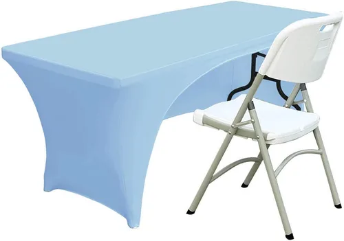 Miniatura 23 de ABCCANOPY - Mantel elástico de 1,2 m para mesa, ajustado, con parte trasera abierta, lavable, salvamanteles para mesas rectangulares, color negro