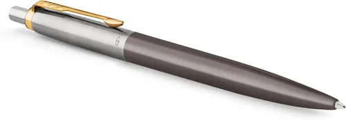 PARKER Jotter XL - Bolígrafo de punta media, color gris, con bordes dorados, recambio de tinta azul, caja de regalo, regalo perfecto de graduación