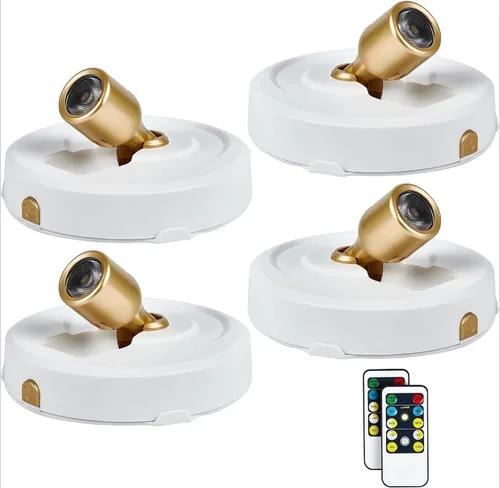 Miniatura 12 de Focos LED inalámbricos, paquete de 2 luces de acento con control remoto, luces inalámbricas de imagen con cabezal giratorio, iluminación