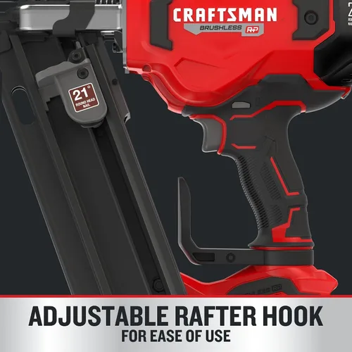 Miniatura 5 de CRAFTSMAN V20 - Clavadora de marcos inalámbrica, pistola de clavos, 21 grados, hasta clavos de 3-1/4 pulgadas, herramienta desnuda solamente