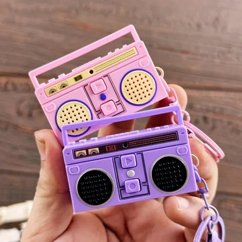 Miniatura 4 de Mini llavero grabador de cinta acrílica de los años 90, llavero de cinta retro para parejas, regalo para parejas, radio y televisión, llave
